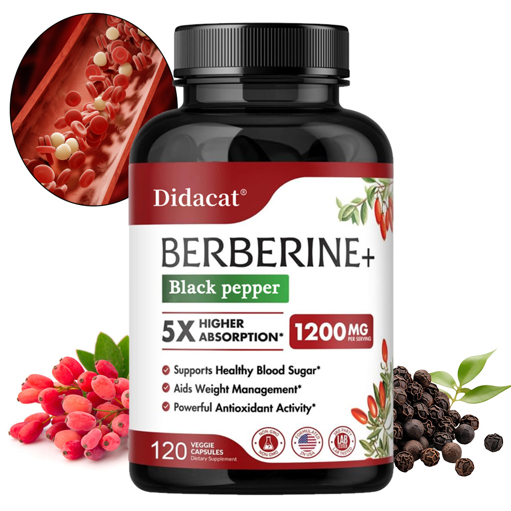 Berberine Hcl Capsule - Suplemento de Berberina 1200mg - Berberina