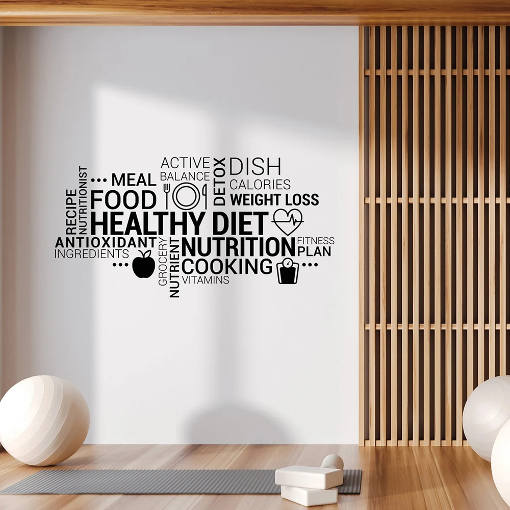 Nutrition Fitness Gym - Inspirador saudável comer decalque da parede